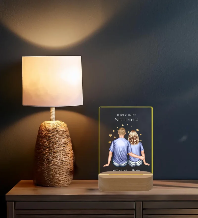 Personalisiertes Acryl Deko Licht Geschenk für Paar | Deko Geschenk für Zuhause