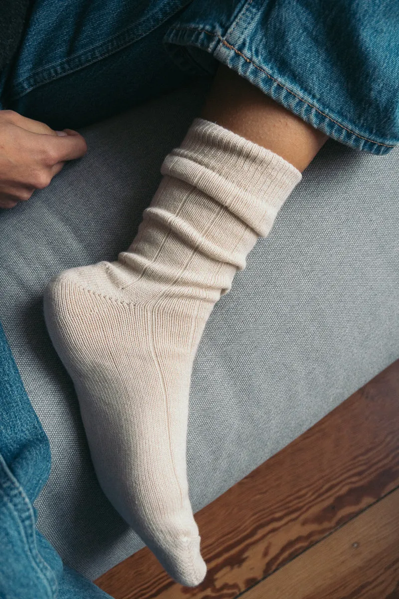 2 Paar Grobstricksocken Bio-Baumwolle Sand