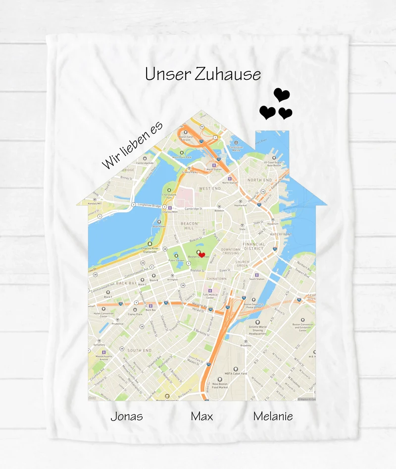 Zuhause - kuschelige Fleece-Decke - Geburtstagsgeschenk - Weihnachtsgeschenk