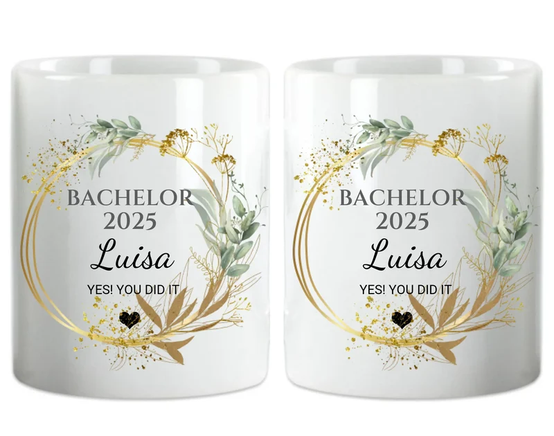 Geschenk BACHELOR Master Doktor Abitur - Personalisierte Tasse