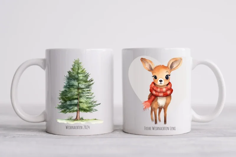 Geschenk Nikolaus, Weihnachten personalisiert - Kindertasse, Kinderbecher, Kinderteller - Nikolaustasse, Weihnachtstasse -mit Name