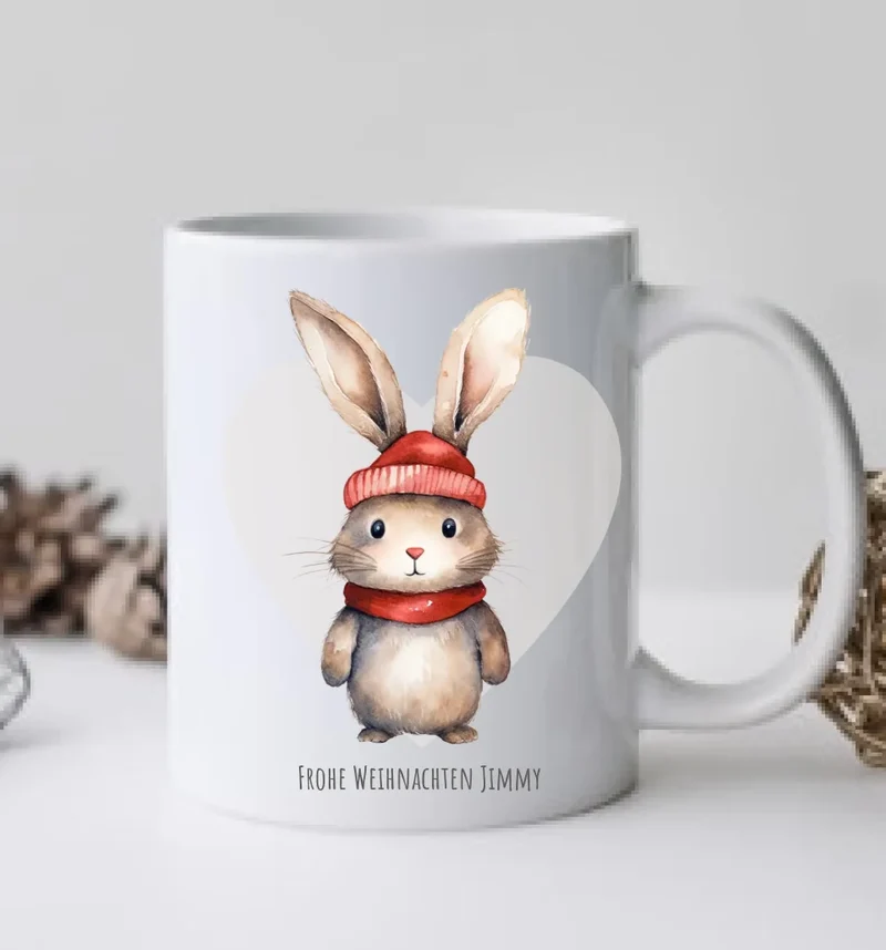 Geschenk Nikolaus, Weihnachten personalisiert - Kindertasse, Kinderbecher, Kinderteller - Nikolaustasse, Weihnachtstasse -mit Name - mit Name
