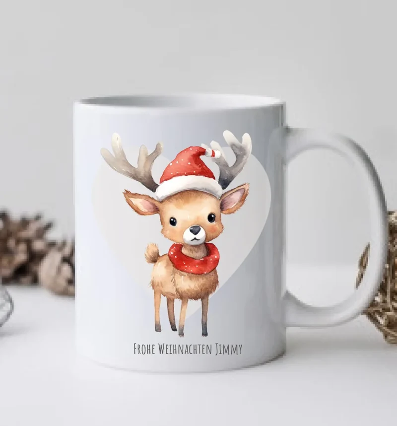 Geschenk Nikolaus, Weihnachten personalisiert - Kindertasse, Kinderbecher, Kinderteller - Nikolaustasse, Weihnachtstasse -mit Name