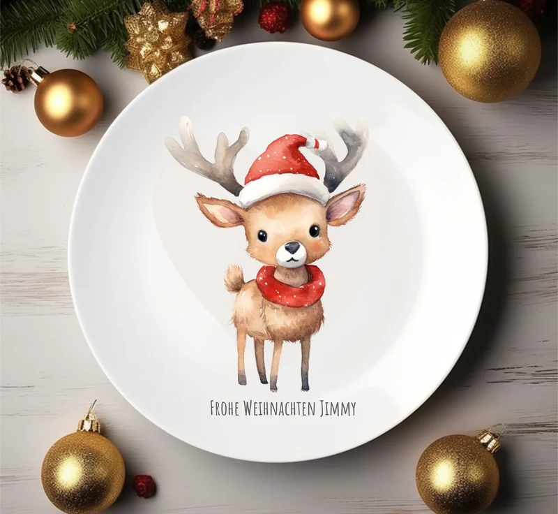 Geschenk Nikolaus, Weihnachten personalisiert - Kindertasse, Kinderbecher, Kinderteller - Nikolaustasse, Weihnachtstasse -mit Name