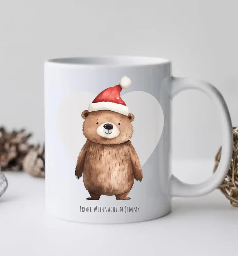 Geschenk Nikolaus, Weihnachten personalisiert - Kindertasse, Kinderbecher, Kinderteller - Nikolaustasse, Weihnachtstasse - mit Name