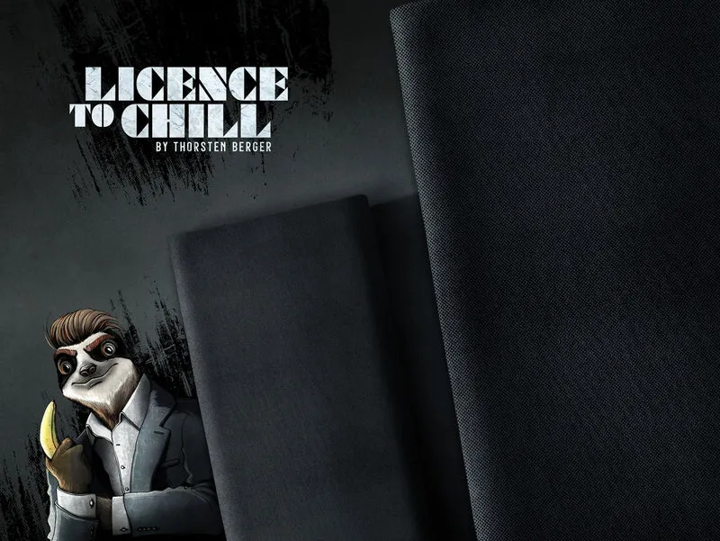 Reststück 24cm - French Terry Licence to Chill Roughe Struktur schwarz-grau by Thorsten Berger