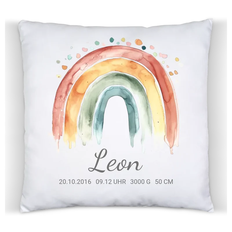Personalisiertes Poster Geschenk zur Geburt und Taufe | Regenbogen Geburtsanzeige & Taufgeschenk