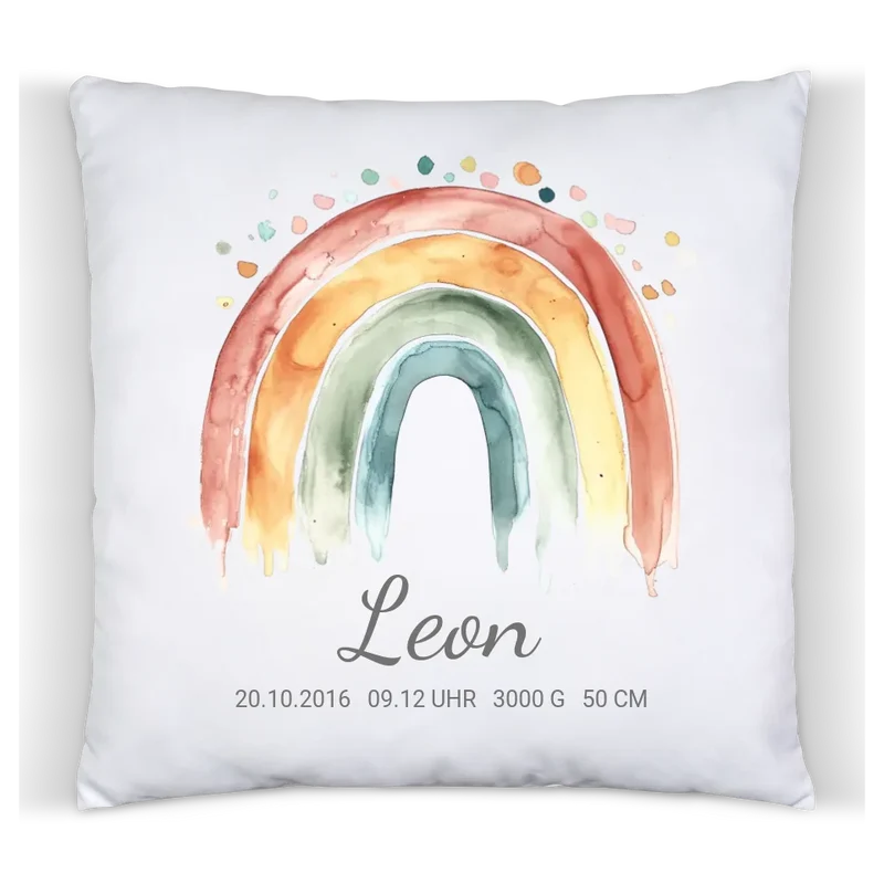 Personalisiertes Poster Geschenk zur Geburt und Taufe | Regenbogen Geburtsanzeige & Taufgeschenk