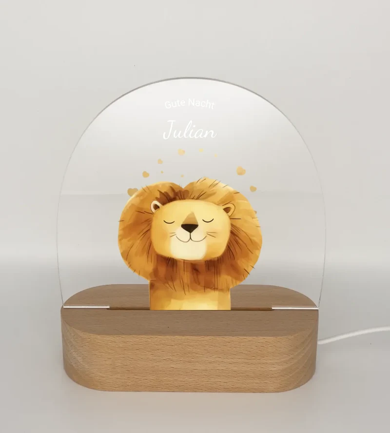 Personalisiertes Baby & Kinder LED Nachtlicht Safari Tiere / Bauernhof / Einhörner - Kinderzimmer Deko