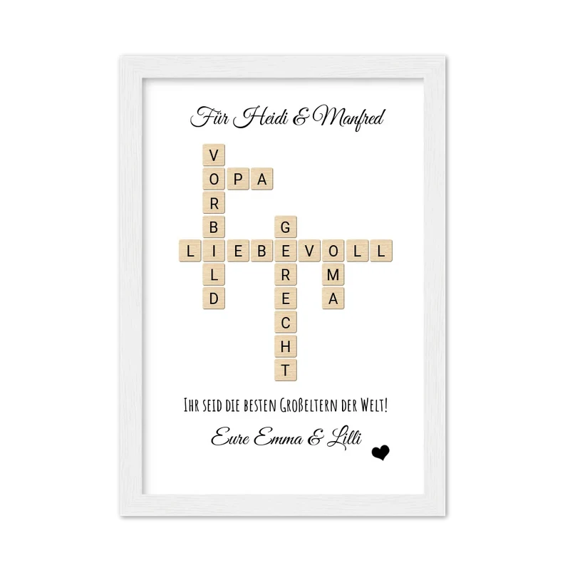 Personalisiertes Bild im Scrabble für die Eltern & Großeltern