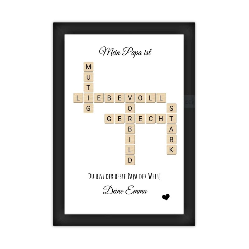 Personalisiertes Bild im Scrabble Style für Papa - Geburtstagsgeschenk & Vatertagsgeschenk