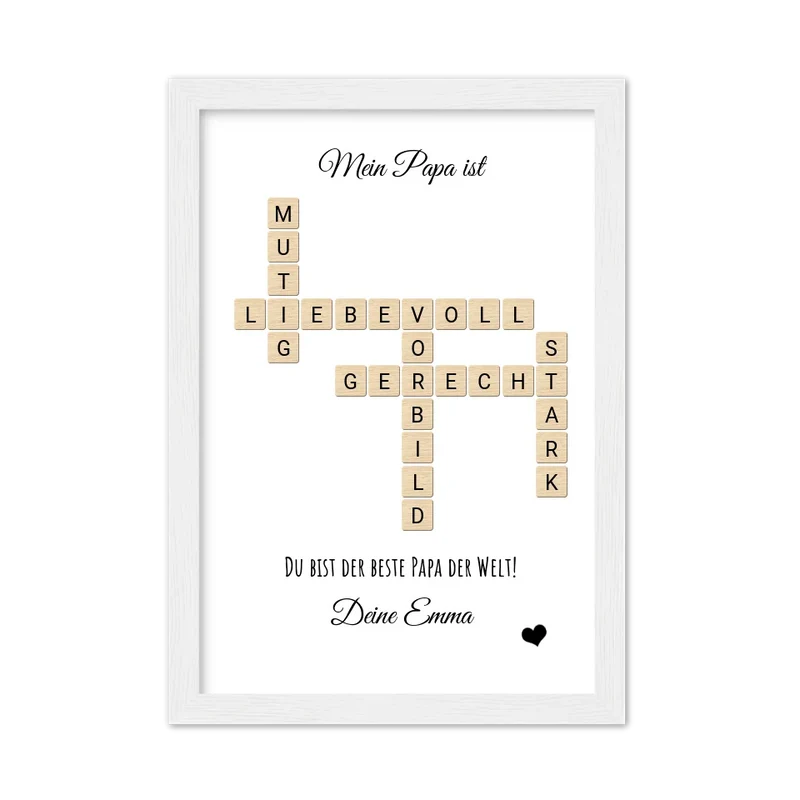 Personalisiertes Bild im Scrabble Style für Papa - Geburtstagsgeschenk & Vatertagsgeschenk