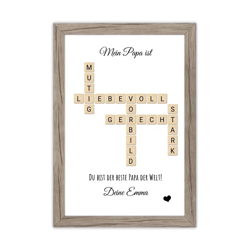 Personalisiertes Bild im Scrabble Style für Papa - Geburtstagsgeschenk & Vatertagsgeschenk