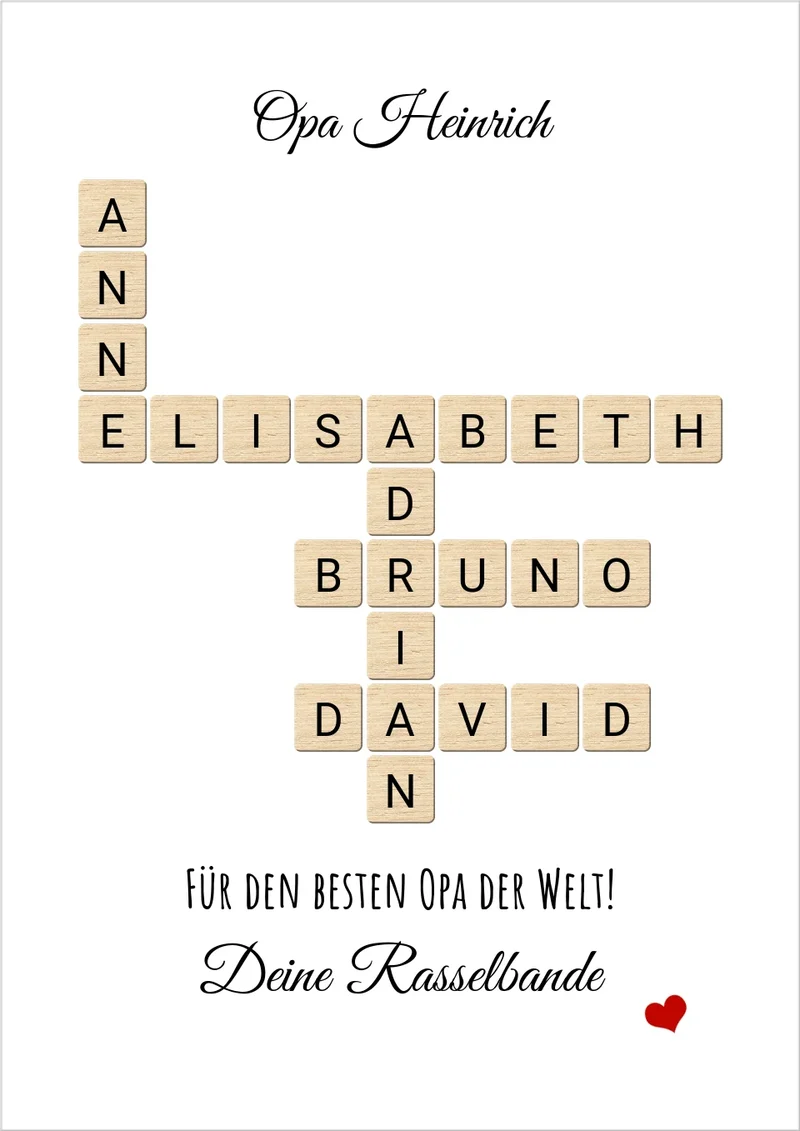 Bild Geschenk im Scrabble Style für Opa, Großvater, Uropa