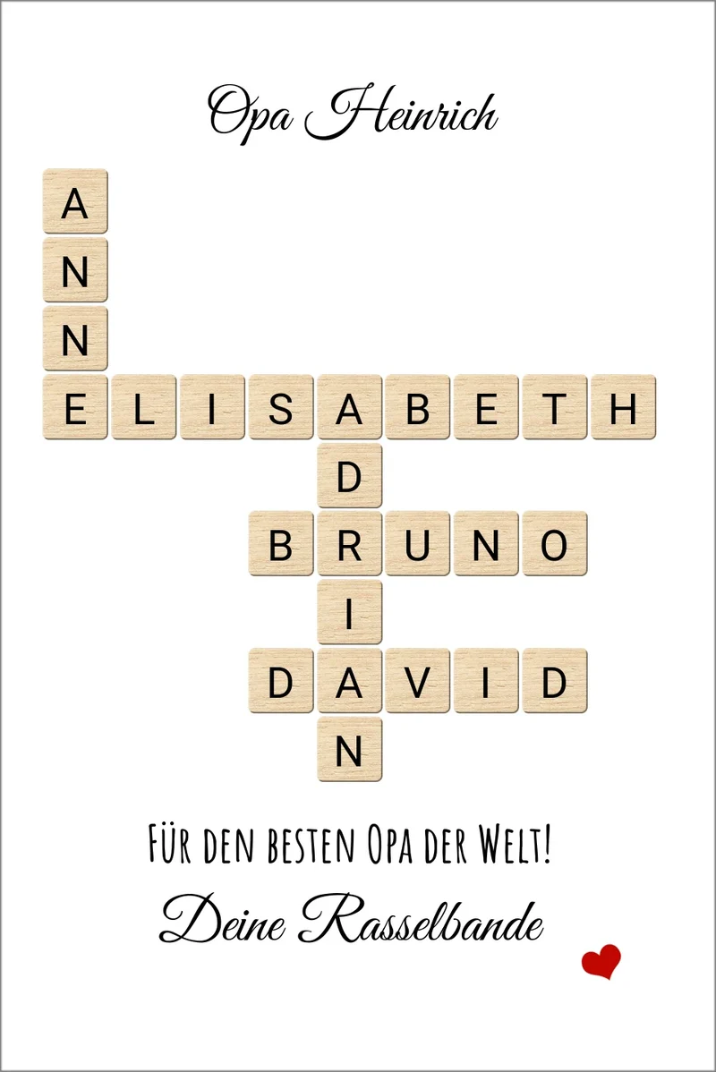Bild Geschenk im Scrabble Style für Opa, Großvater, Uropa