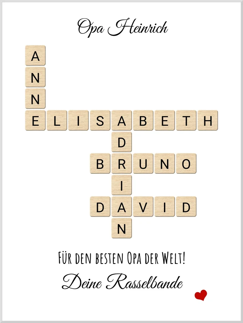 Bild Geschenk im Scrabble Style für Opa, Großvater, Uropa