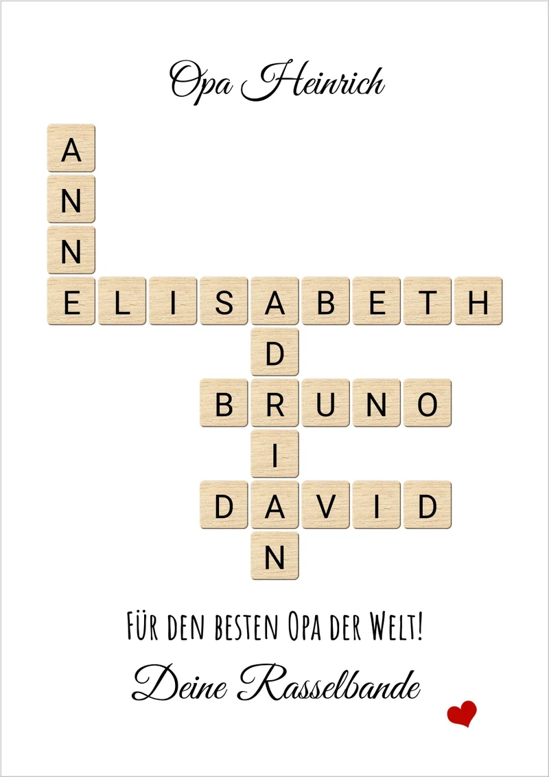 Bild Geschenk im Scrabble Style für Opa, Großvater, Uropa