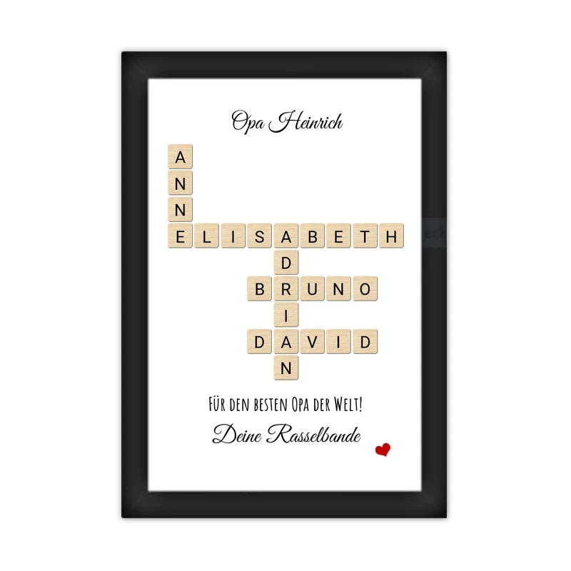 Bild Geschenk im Scrabble Style für Opa, Großvater, Uropa