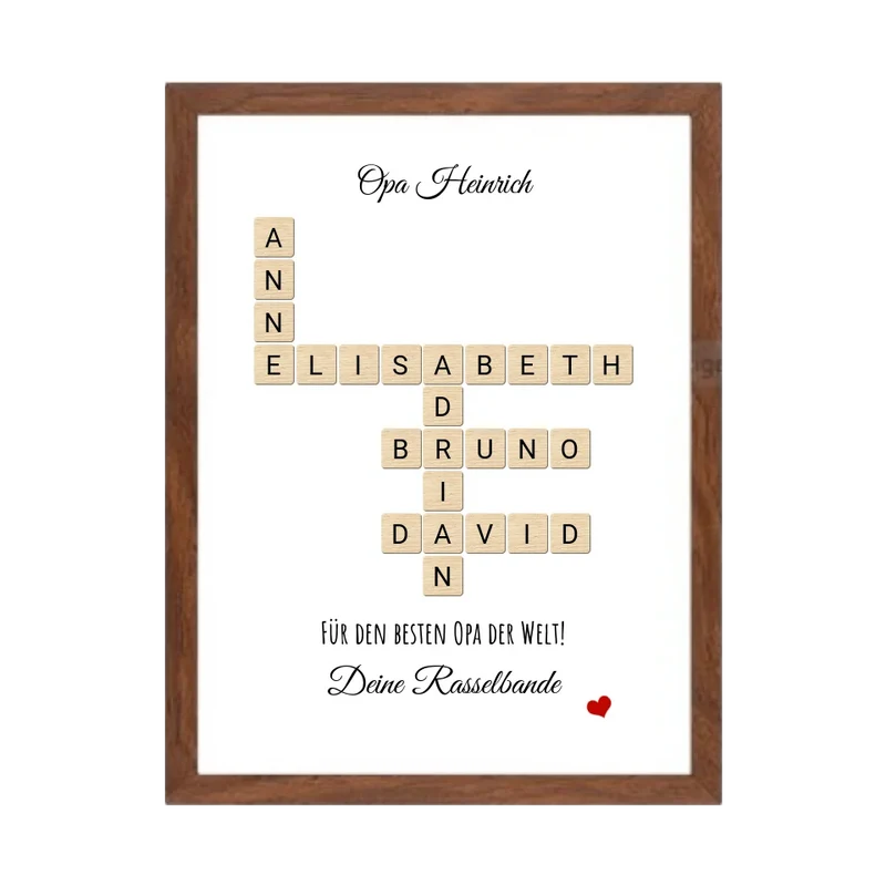 Bild Geschenk im Scrabble Style für Opa, Großvater, Uropa