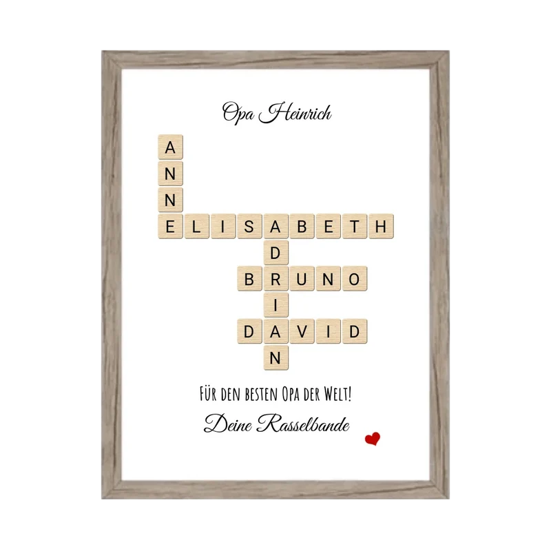 Bild Geschenk im Scrabble Style für Opa, Großvater, Uropa