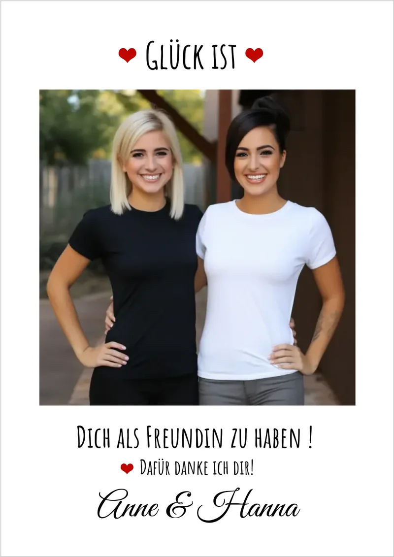 Fotoposter beste Freundin Geburtstagsgeschenk | Bild Glück ist ...