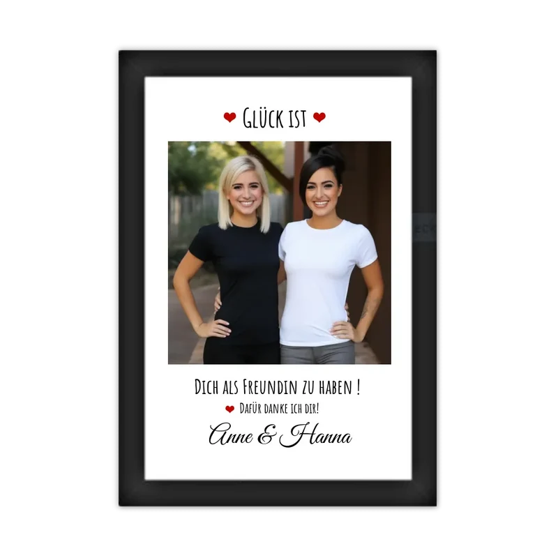 Fotoposter beste Freundin Geburtstagsgeschenk | Bild Glück ist ...