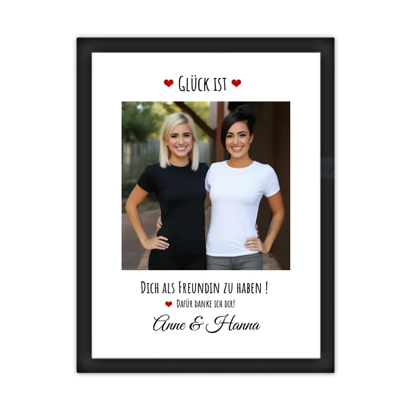 Fotoposter beste Freundin Geburtstagsgeschenk | Bild Glück ist ...