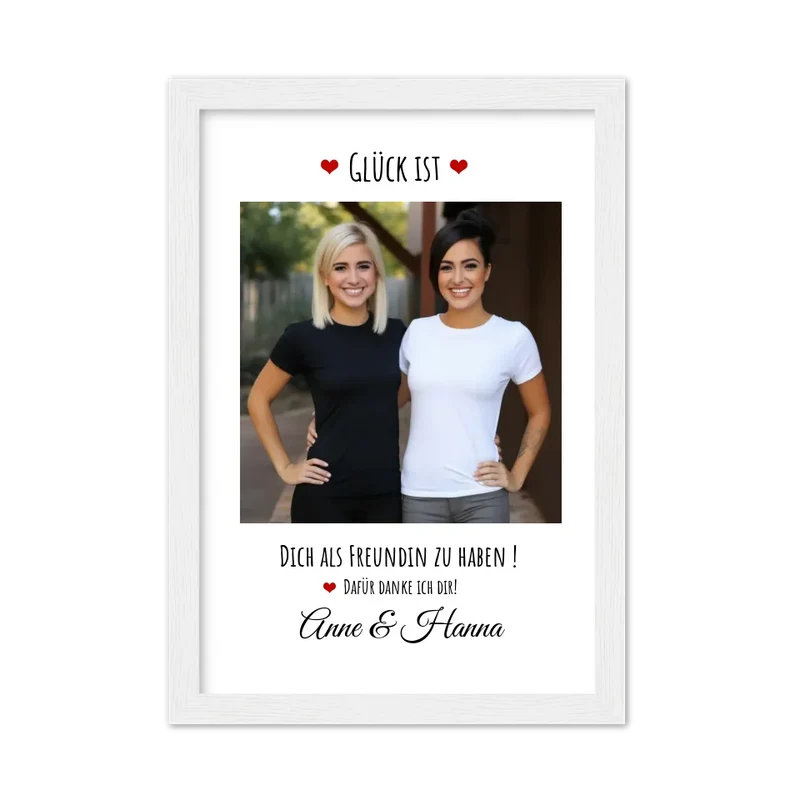 Fotoposter beste Freundin Geburtstagsgeschenk | Bild Glück ist ...