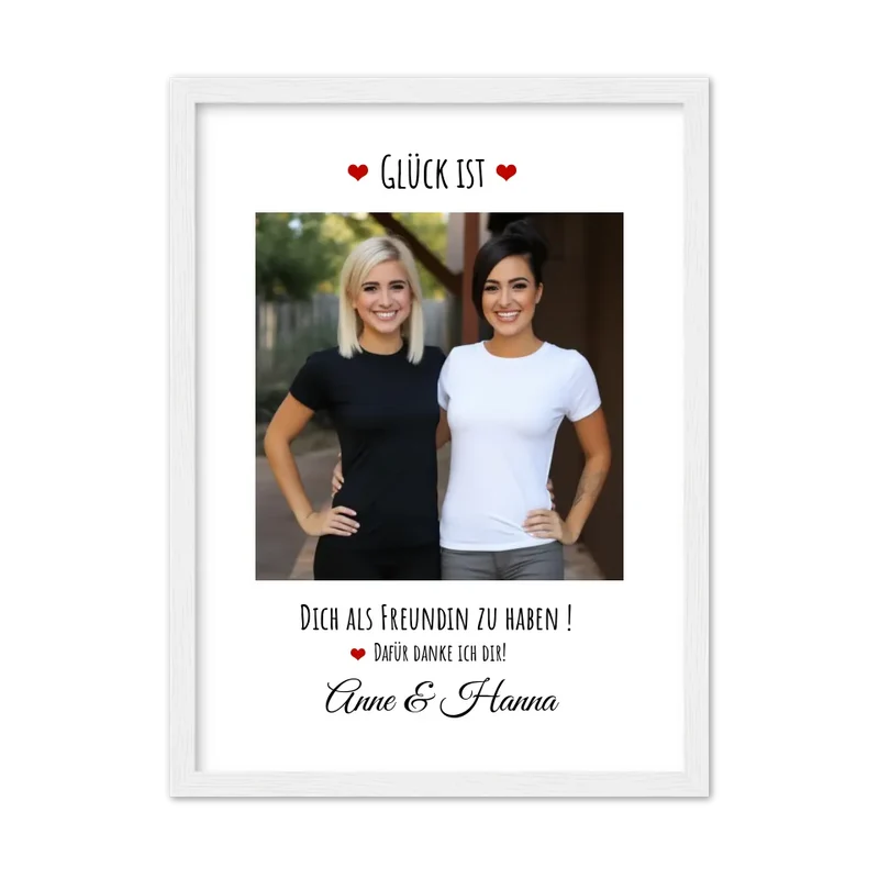 Fotoposter beste Freundin Geburtstagsgeschenk | Bild Glück ist ...