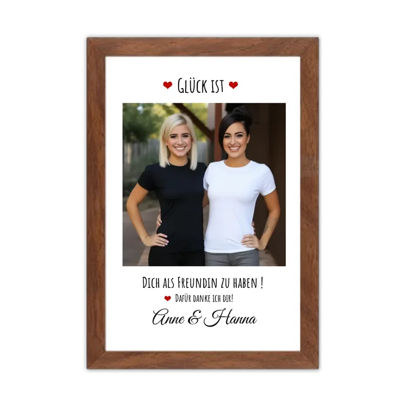 Fotoposter beste Freundin Geburtstagsgeschenk | Bild Glück ist ...