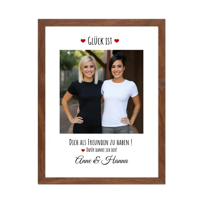 Fotoposter beste Freundin Geburtstagsgeschenk | Bild Glück ist ...