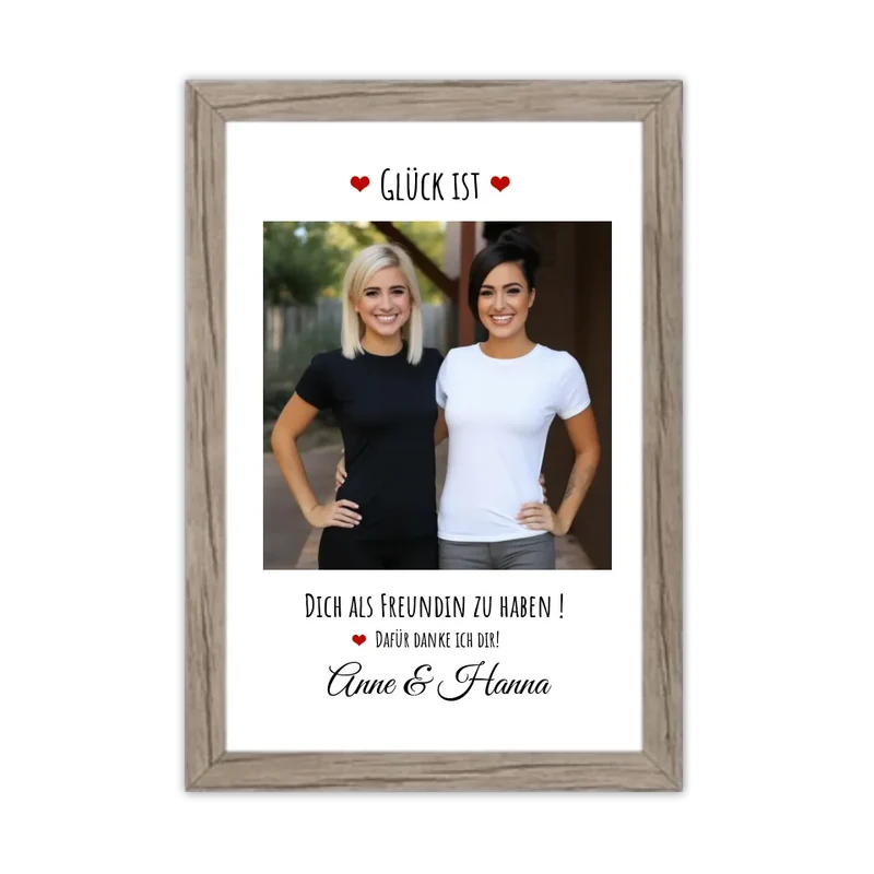 Fotoposter beste Freundin Geburtstagsgeschenk | Bild Glück ist ...