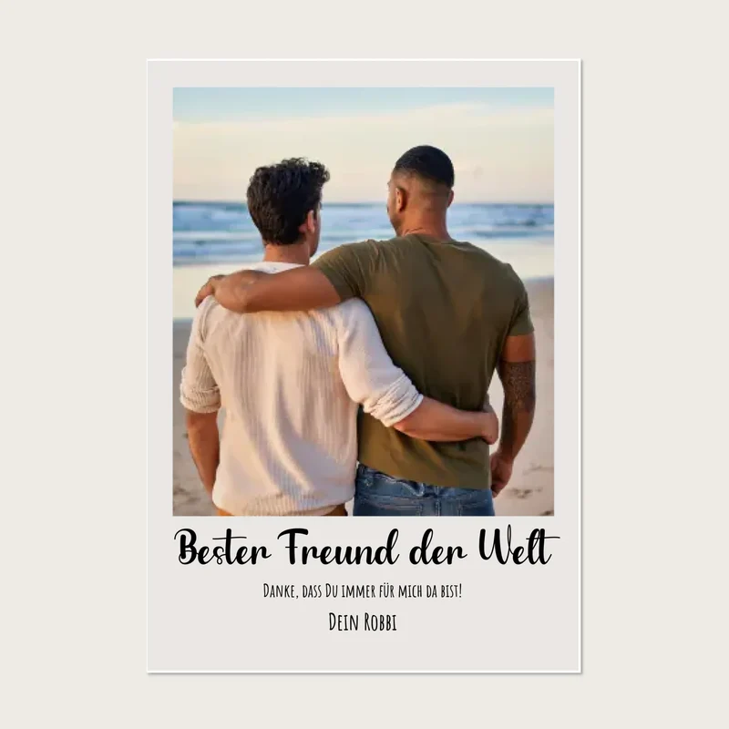 Beste Freunde Fotoposter Geschenk mit eigenem Bild - perfektes Geburtstagsgeschenk
