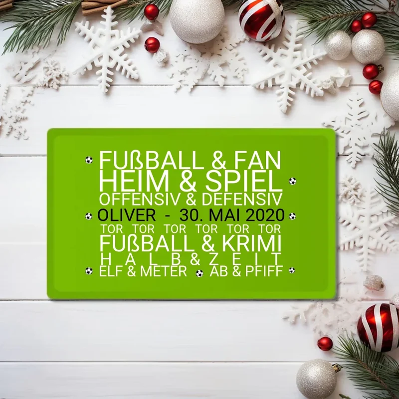 Weihnachtsgeschenk Frühstückbrettchen Fußball Fan Frühstückbrettchen personalisiert, Geburtstagsgeschenk für Männer