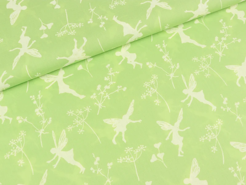 Reststück 18cm - Baumwoll Voile Elfentanz-Wickenbraut nile green C.Pauli
