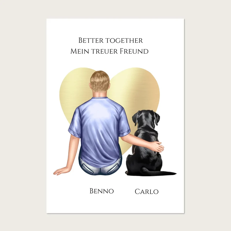 Personalisiertes Poster Hundebesitzer – Geschenk für Männer & Jungen mit Hund | Geburtstag & Weihnachtsgeschenk