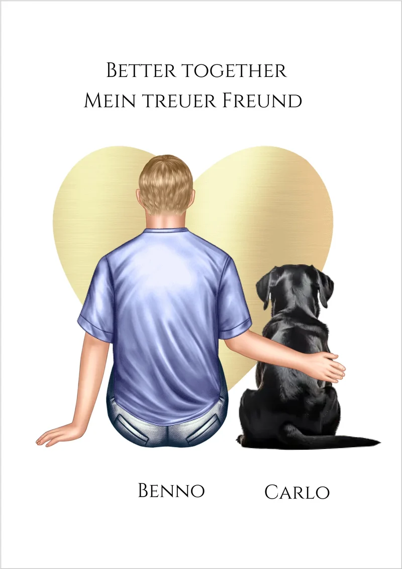 Personalisiertes Poster Hundebesitzer – Geschenk für Männer & Jungen mit Hund | Geburtstag & Weihnachtsgeschenk