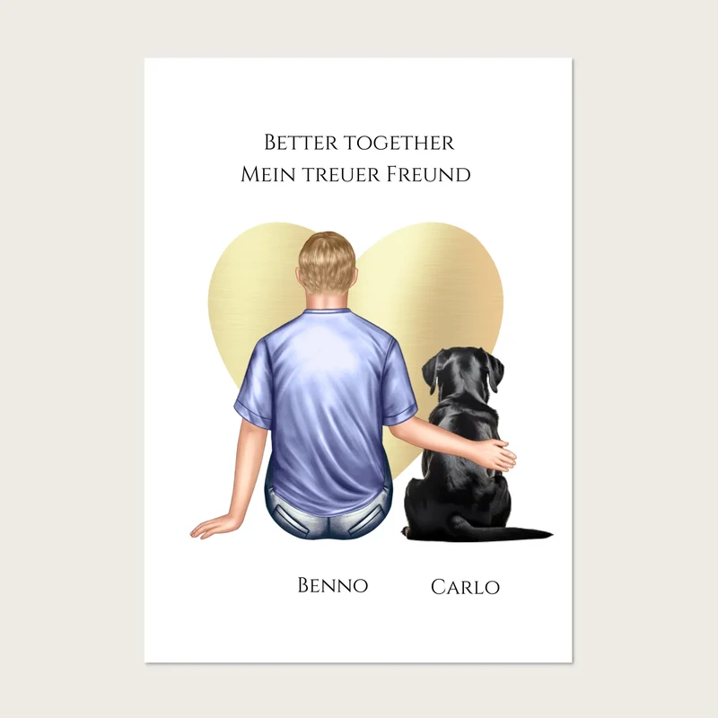 Personalisiertes Poster Hundebesitzer – Geschenk für Männer & Jungen mit Hund | Geburtstag & Weihnachtsgeschenk