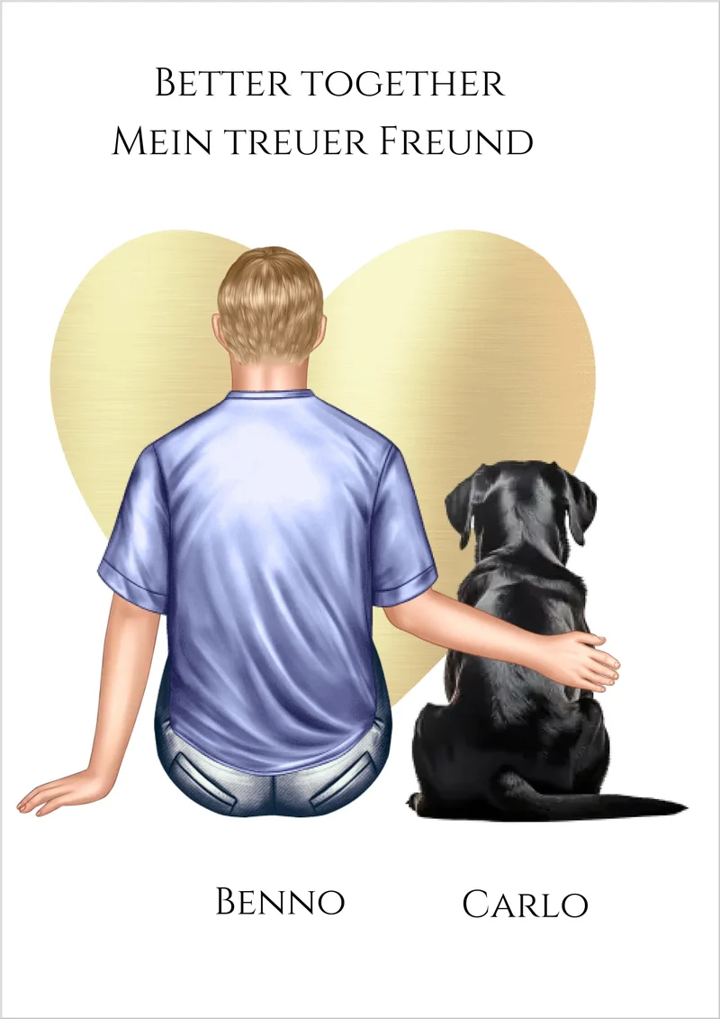 Personalisiertes Poster Hundebesitzer – Geschenk für Männer & Jungen mit Hund | Geburtstag & Weihnachtsgeschenk