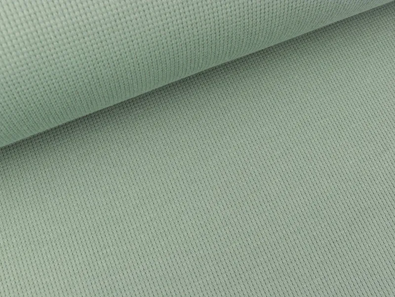 Gestrickter Baumwoll Waffeljersey altgrün uni