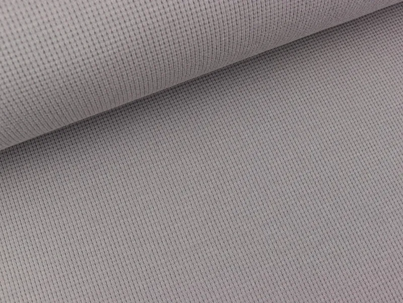 Gestrickter Baumwoll Waffeljersey taupegrau uni