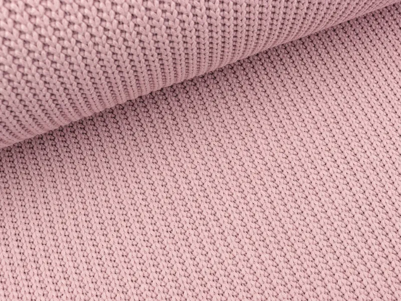 Strickstoff Cable Grobstrick gerippt rosa uni