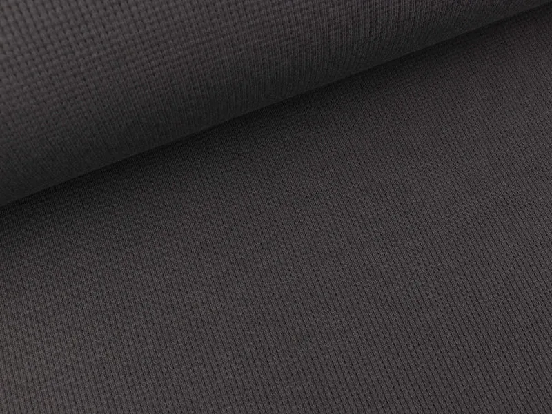 Gestrickter Baumwoll Waffeljersey dunkelgrau uni