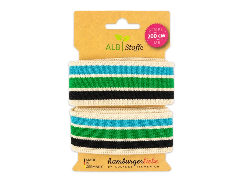 Stripe Me College Ugly Christmas Band meringa-türkis-verde erba-schwarz