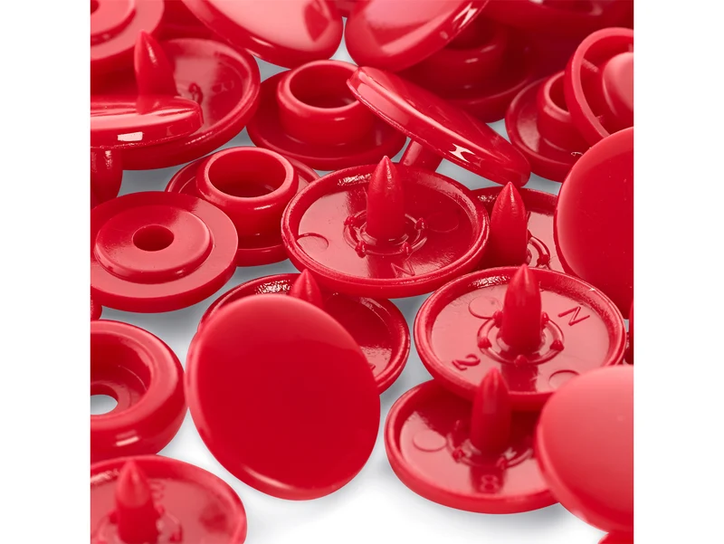Prym 393138 Nähfrei Druckknöpfe Color Snaps rund 12,4 mm rot - 30 Stück