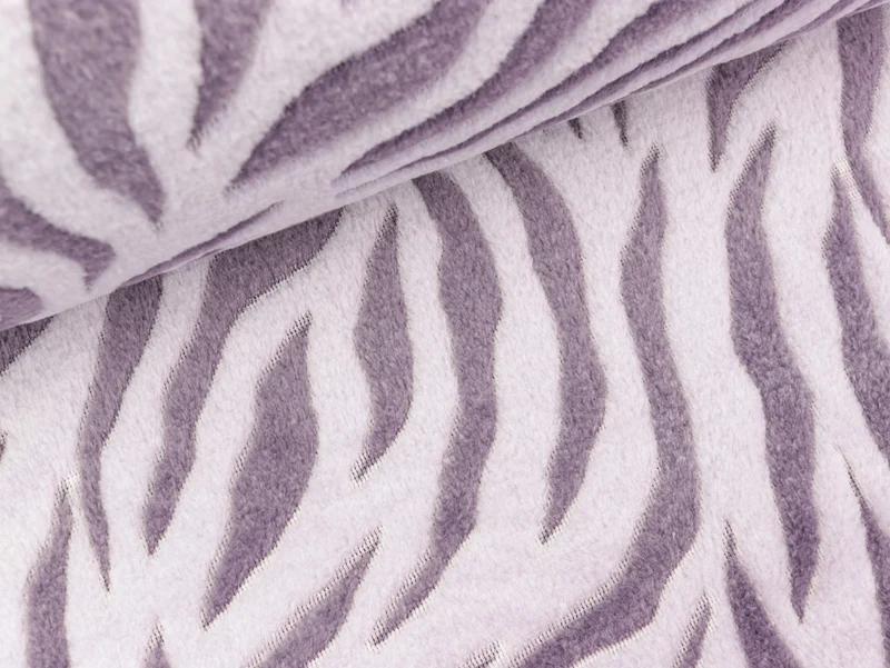 Cuddle Jacquard Fleece Zebra flieder-violett