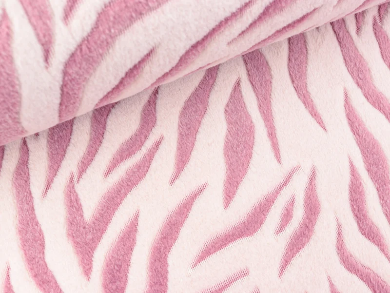 Cuddle Jacquard Fleece Zebra puder-altrosa