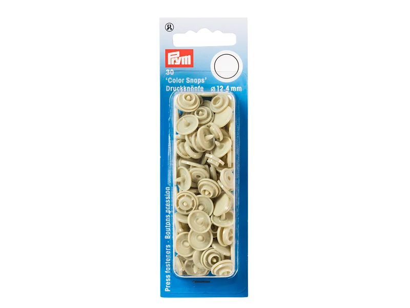 Prym 393123 Nähfrei Druckknöpfe Color Snaps rund 12,4 mm beige - 30 Stück