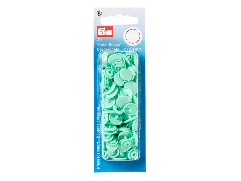Prym 393119 Nähfrei Druckknöpfe Color Snaps rund 12,4 mm mint - 30 Stück