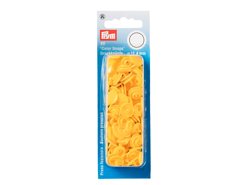 Prym 393110 Nähfrei Druckknöpfe Color Snaps rund 12,4 mm gelb - 30 Stück